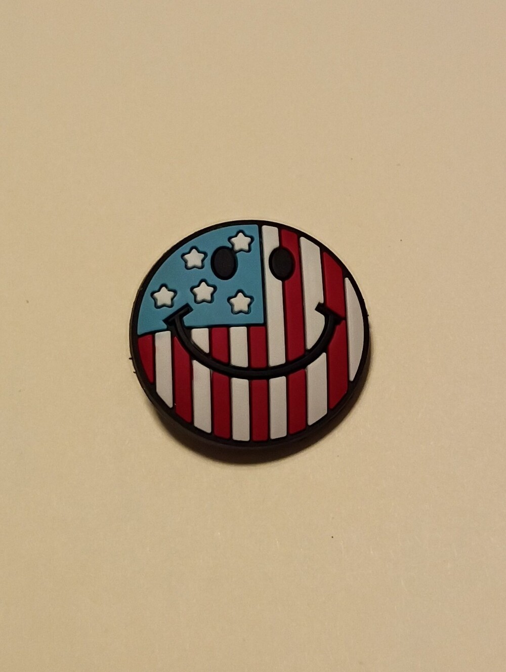 10 for $10 Jibbitz Croc Charm - Smiley Face Red White Blue Stars Flag 4th July